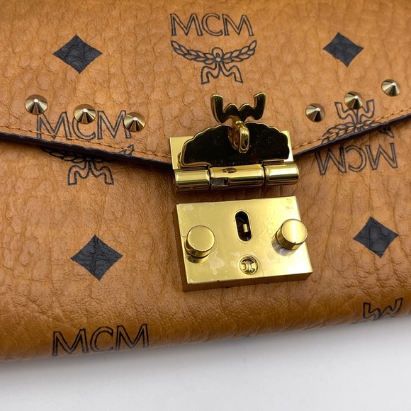 MCM Full set wallet on chain crossbody bag Millie leather Camel in leather logo - Picture 3 of 15